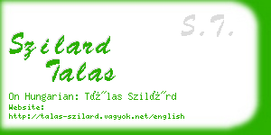 szilard talas business card